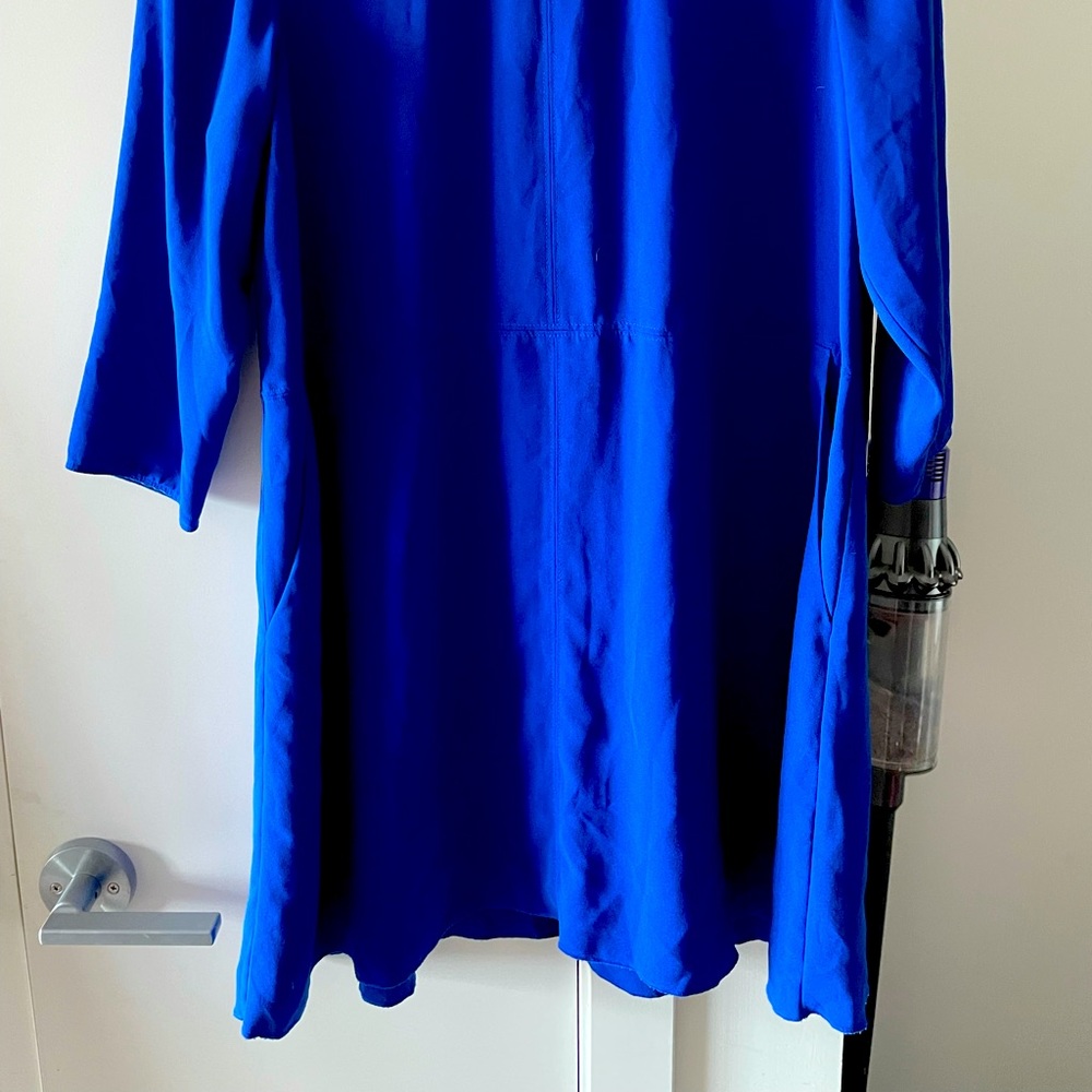 Cobalt Shift Dress with Pockets